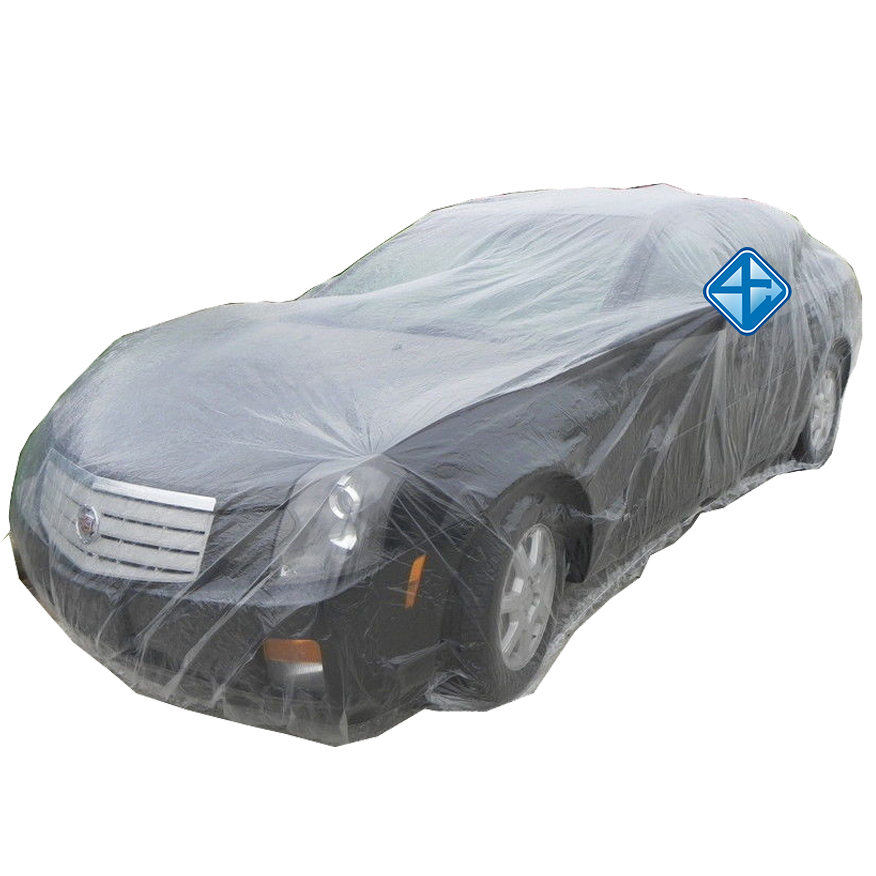 4C Clear Plastic Car Cover Universal Dust 4C