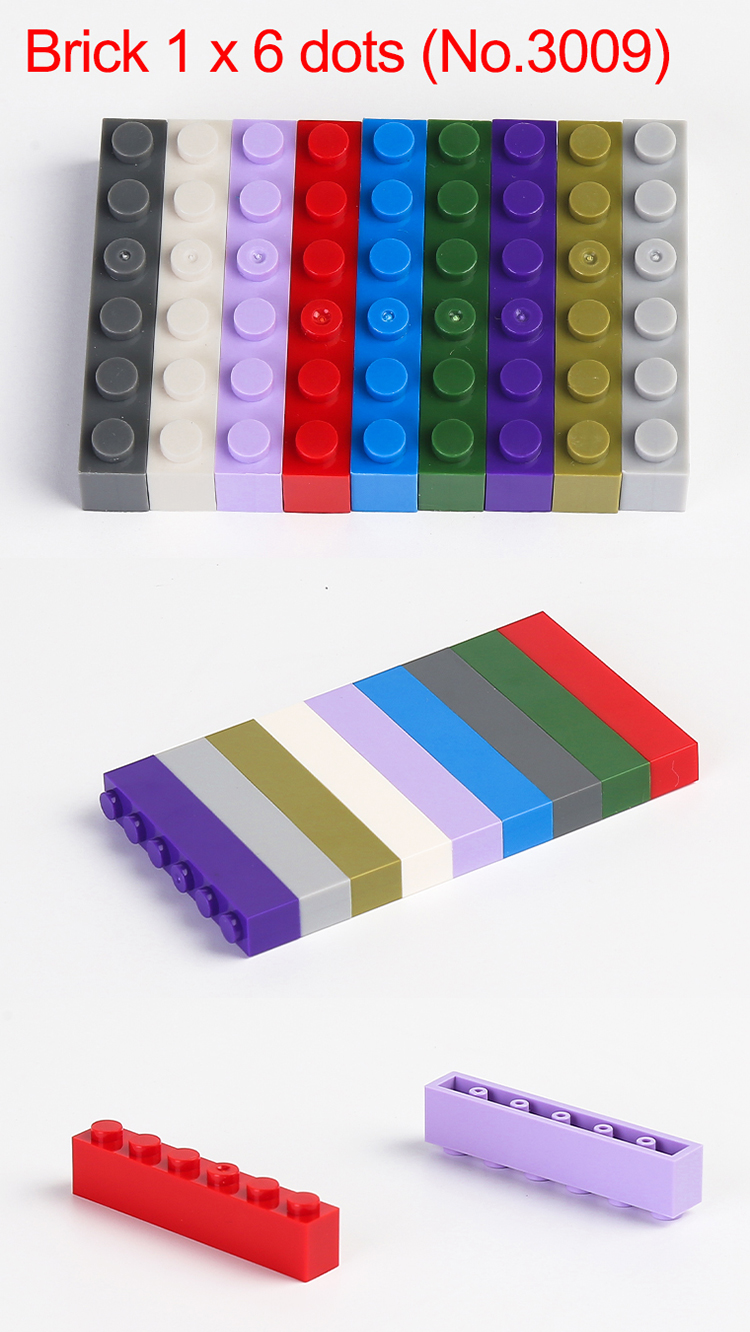 WOMA TOYS Cheap Compatible Major Brands small building block Components 1*6 high Classic Accessories Brick 1 x 6 dots (No.3009)