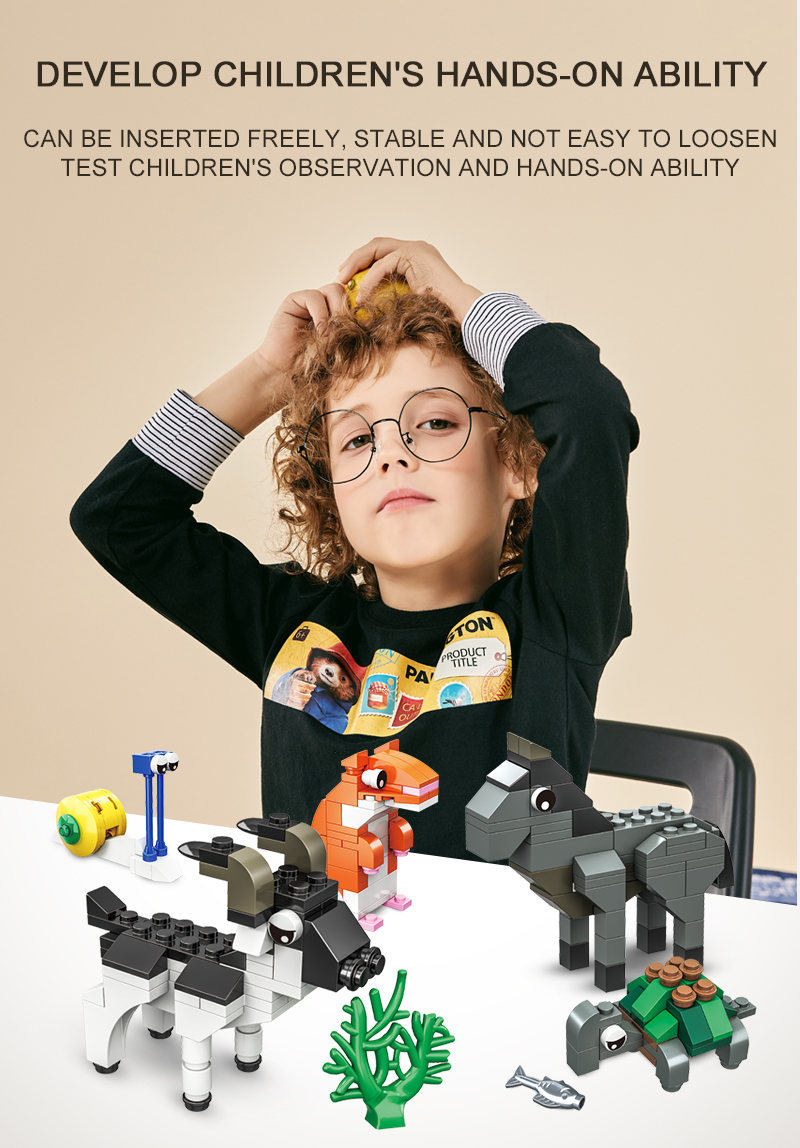 WOMA TOYS Amazon Hottest Sale Children Educational Classic Creative Animal Model For Kids Building Block Bricks