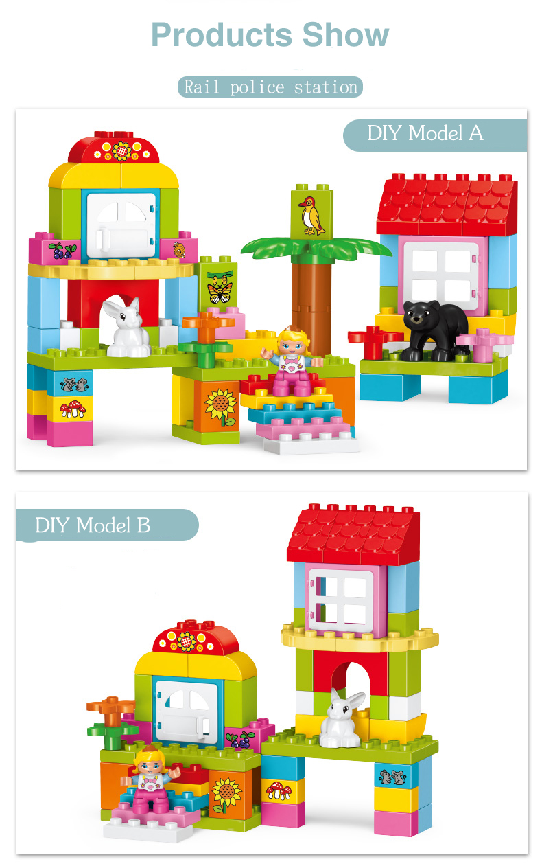 WOMA TOYS Wholesale Educational Big Large Building Blocks Children Assembling Big Bricks Interesting Zoo Spielzeug