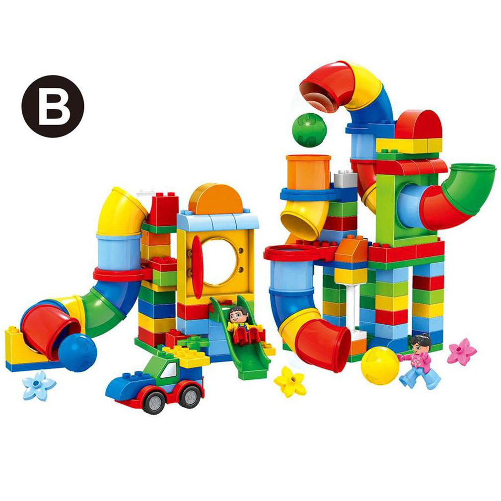 WOMA TOYS Compatible major brands 2 in 1 Big building brick ball track slide puzzle blocks ball creative toys brinquedos