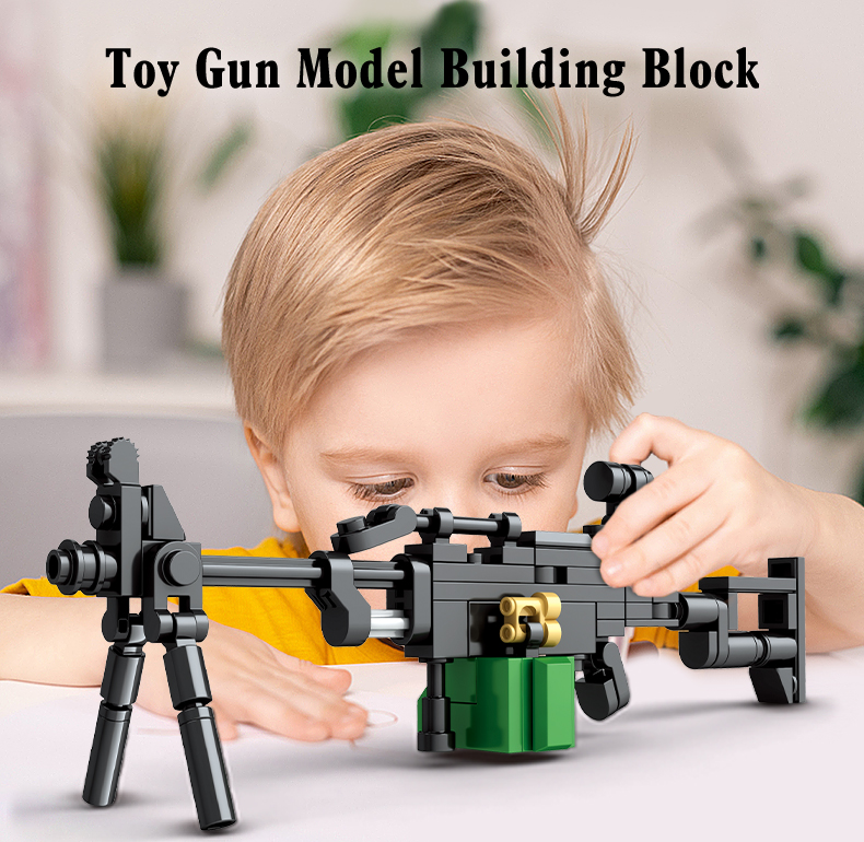 WOMA TOYS Children Day Christmas Gift Kids Gun Model Plastic Little Brick Small Building Block Set Parent Child Interaction