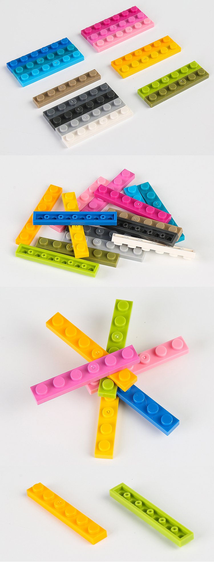 WOMA TOYS Cheap OEM ODM Bricks Parts Plate 1 x 6 Mini Moc Building Blocks Creative assembly 1*6 plate (NO.3666) brinquedos