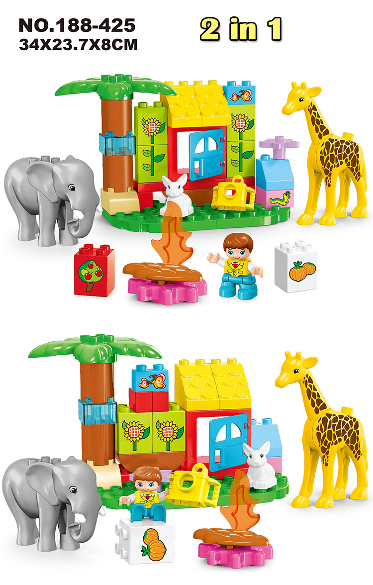 WOMA TOYS Wholesale OEM ODM MOC Toddler Baby Animal Elephant House Kids Play Game Big Building Block Brick Set