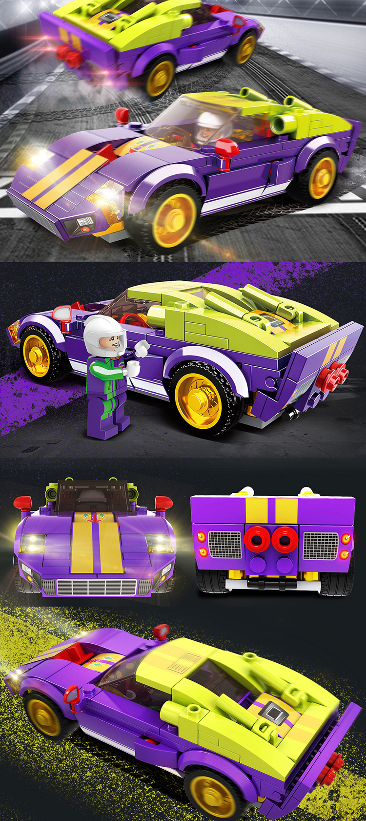 WOMA TOYS Compatible major brands bricks World famous car model 4 in 1 Super Racing car model Assemble building blocks toy set