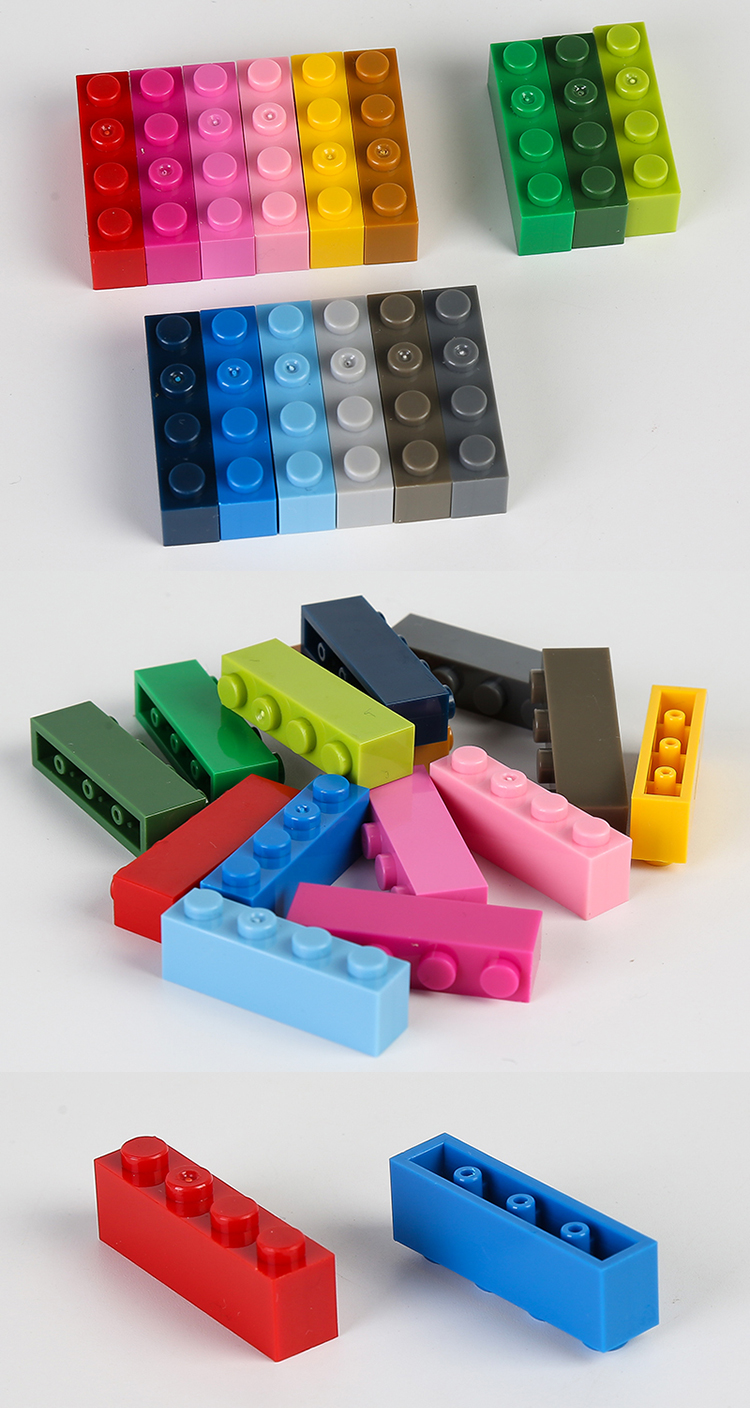 WOMA TOYS Wholesale OEM ODM MOC Brick 1x4 high Puzzle Plastic diy small building block Classic Accessories 1*4 dots (3010)