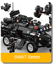 WOMA TOYS 1361pcs Big Armoured Force City Police Car Heavy Armored Command Vehicle Building Blocks Bricks Juguetes