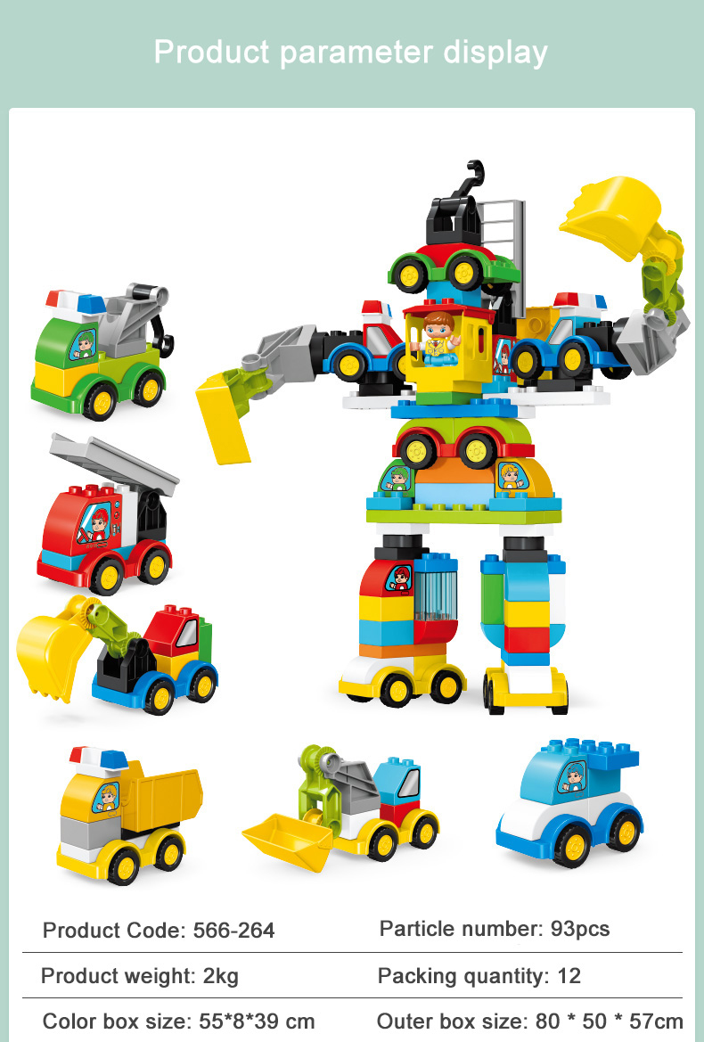 WOMA TOYS Deformed Fit Robot Big Building Blocks Plastic Puzzle juguetes didacticos brinquedo menino 3 anos
