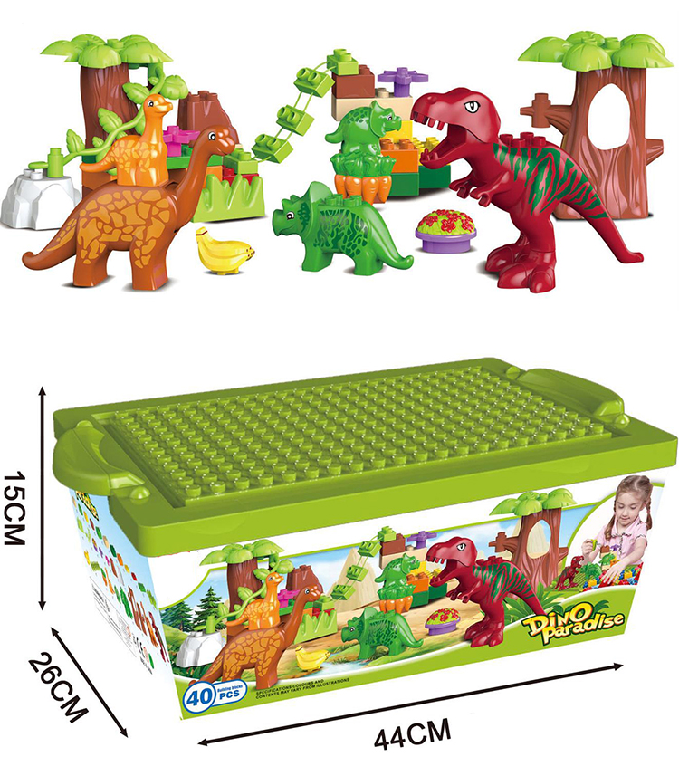 WOMA TOYS Wholesale Supplier Baby Large Bricks Jurassic World Dinosaur Animal Big Building Blocks Set Diy Spielzeug