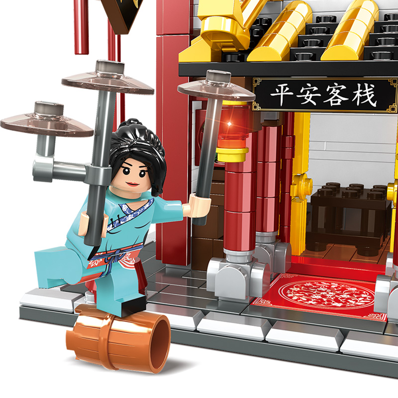 WOMA TOYS Wholesale Supplier China Town City Architecture Chinese House Model Small Building Blocks Mini Figure Bricks Diy