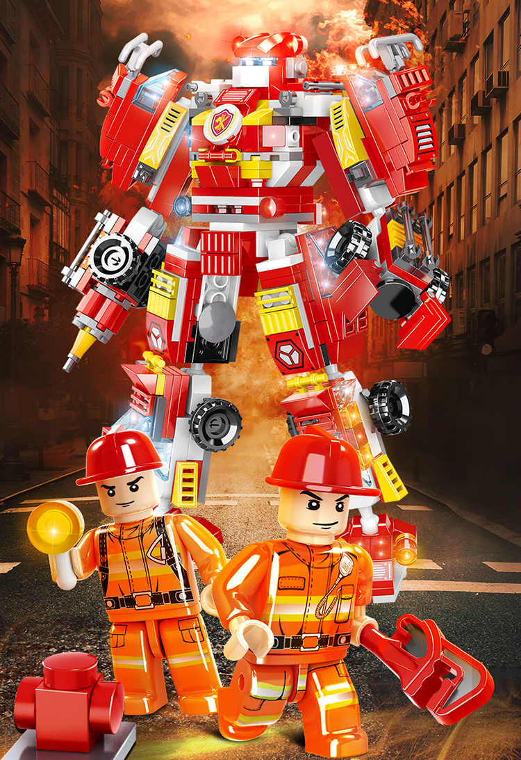 WOMA TOYS 13 in 1 Transform robot model Fire truck STEM Learning  Engineering vehicle building bricks blocks for kids 2021 robot