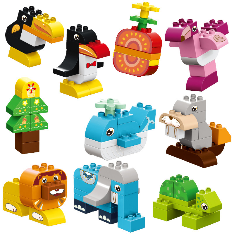 WOMA TOYS Animal Modeling Wholesale Factory Plastic Building Blocks Large Particles DIY Bricks Cognitive Toys For Kids