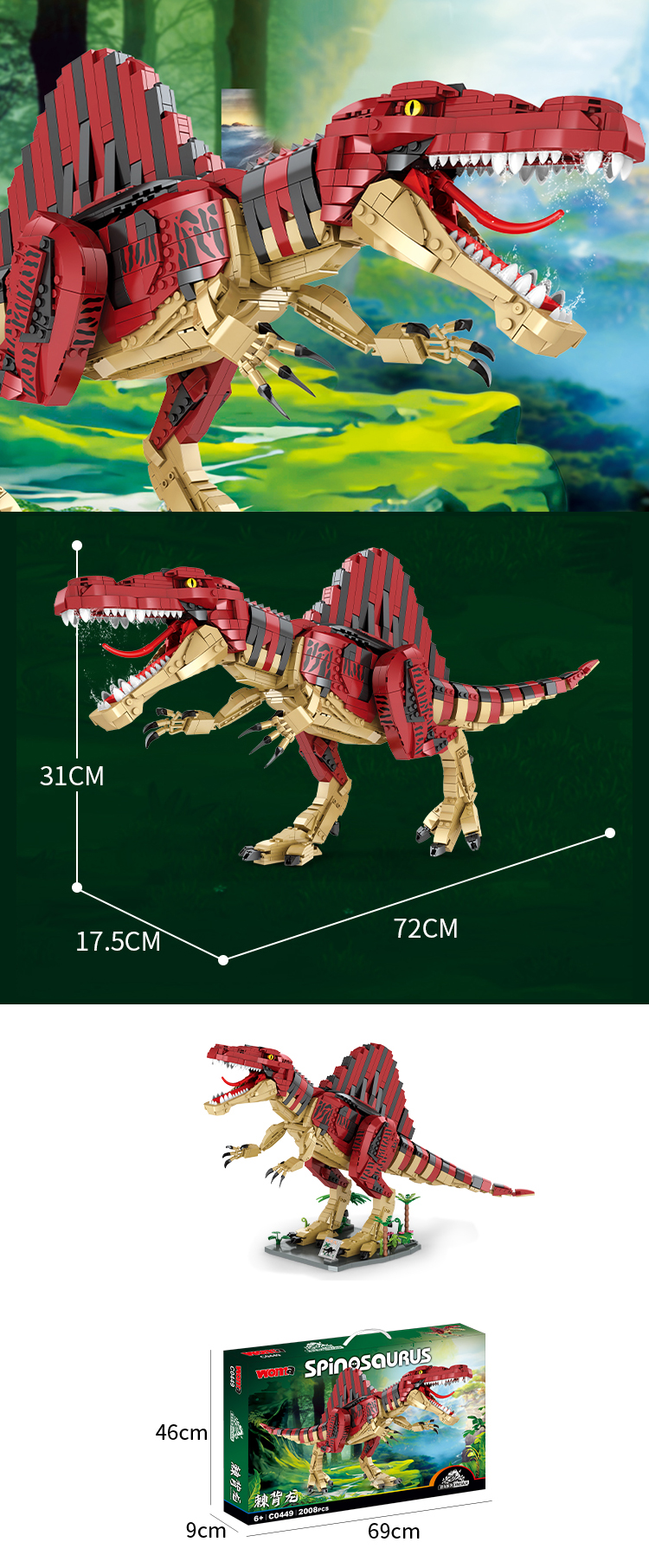 WOMA TOYS Creative Home Decor 2008Pcs bricks dinosaurio juguete dinosaur model diy games for children building block