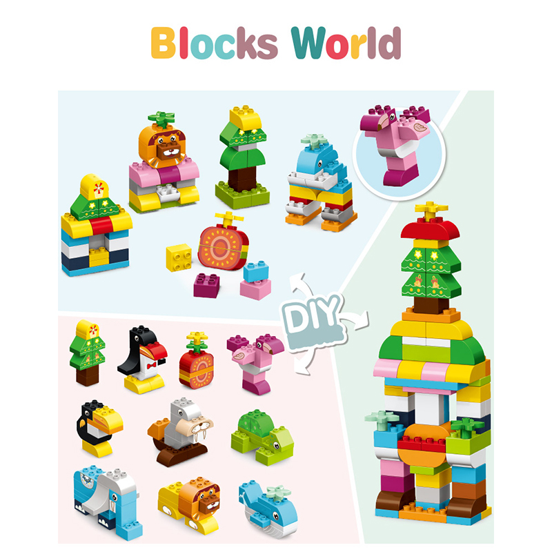 WOMA TOYS Animal Modeling  Wholesale Factory  Plastic Building Blocks  Large Particles DIY Bricks Cognitive Toys For Kids