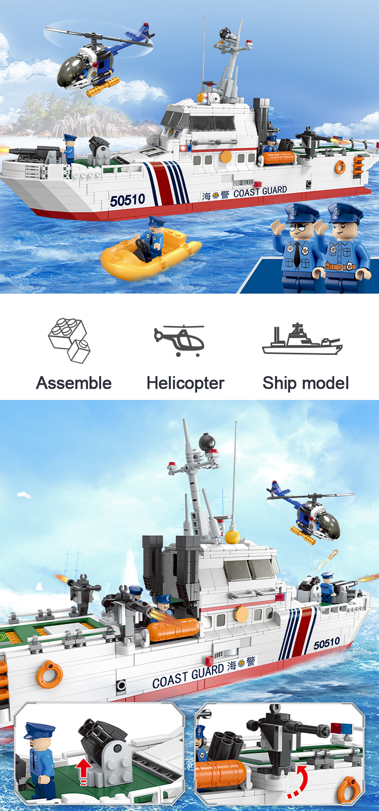 WOMA TOYS 2022 Home Decor Military War Fleet Boat Ship Plane Battleship Battle Ships Building Block Bricks Assembly Games