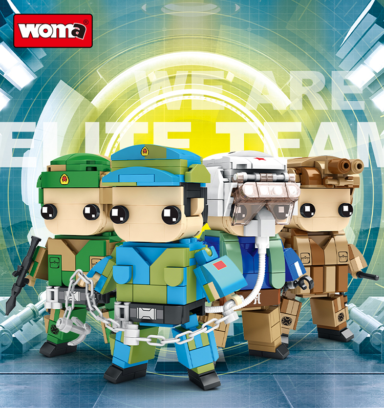 WOMA TOYS 2022 Children Day Kids Birthday Christmas Gifts Plastic Small Building Block Little Brick Soldier Figure Family Game