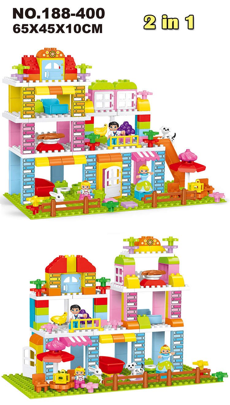 WOMA TOYS Shopee Hot Sale Home Decor Kids Garden Villa Big Brick Preschool Child Play House Mini Figures Building Block