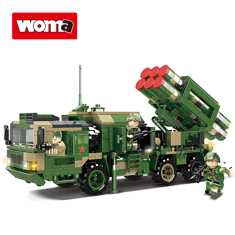 WOMA TOYS Wholesale Abs plastic ballistic missile Military small building blocks toy model education set for kids 5 to 7 years