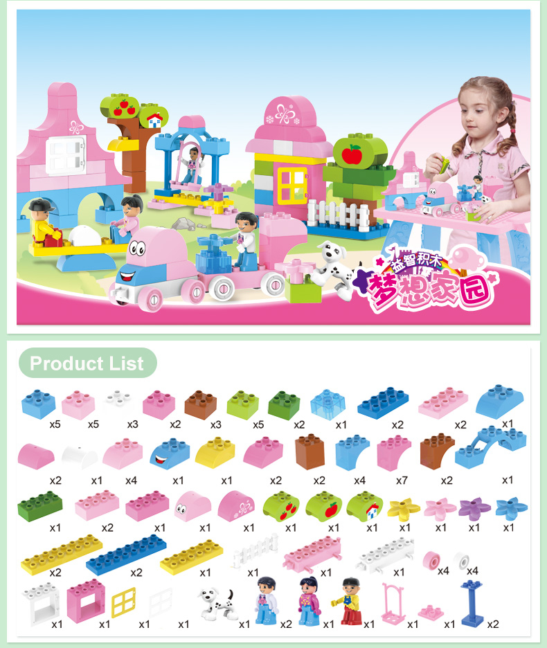 WOMA TOYS Factory Wholesale Supplier Big Building Block Table Multifunctional Children Learning Table Educational Puzzle