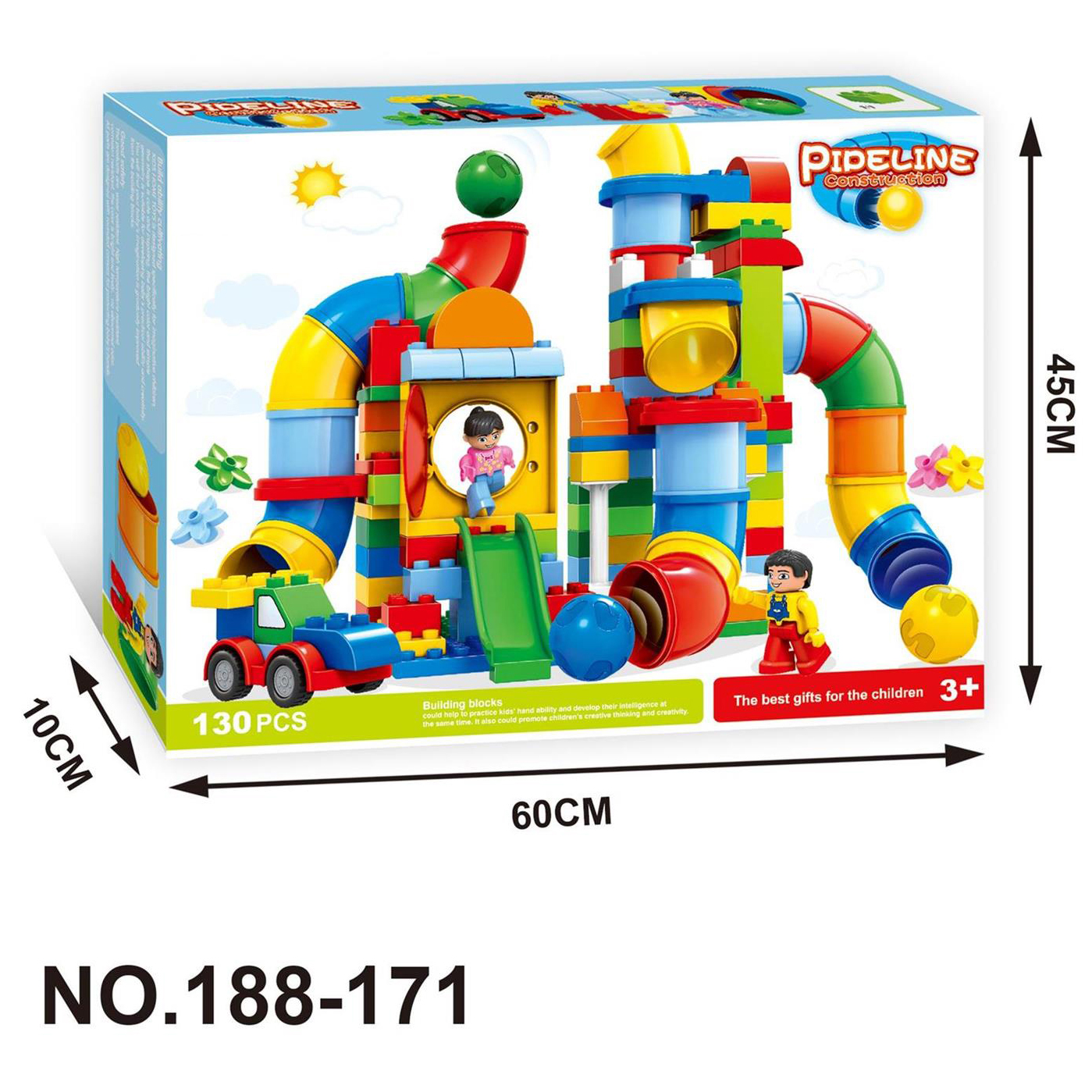 WOMA TOYS Compatible major brands 2 in 1 Big building brick ball track slide puzzle blocks ball creative toys brinquedos