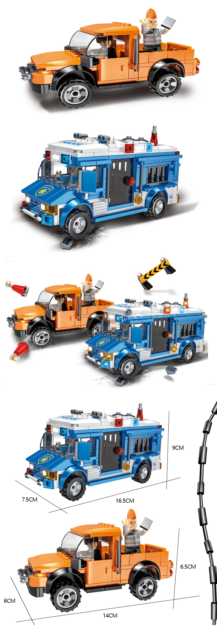 WOMA TOYS Amazon hot sale city police chase arrest car games model set building blocks toys diy bricks other toys hobbies