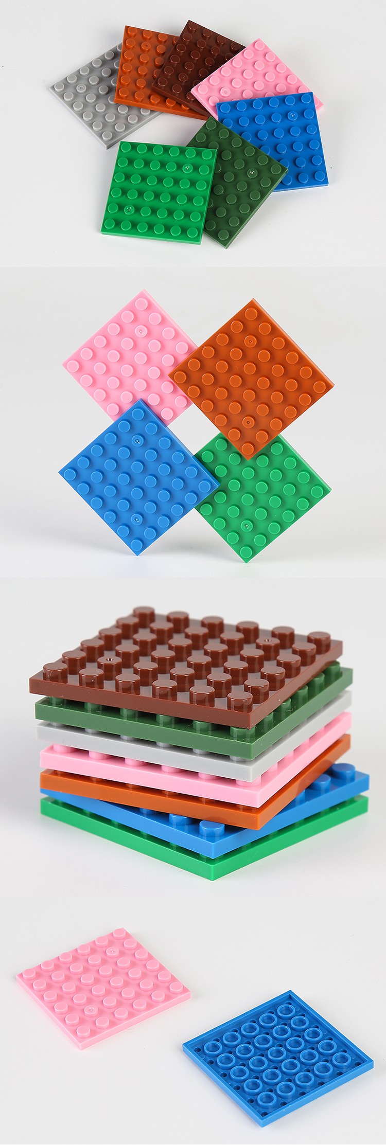 WOMA TOYS Compatible other Brands Brick STEM Accessories Plate 6 x 6 small building block moc 6*6 Base Plate Customization (3958)