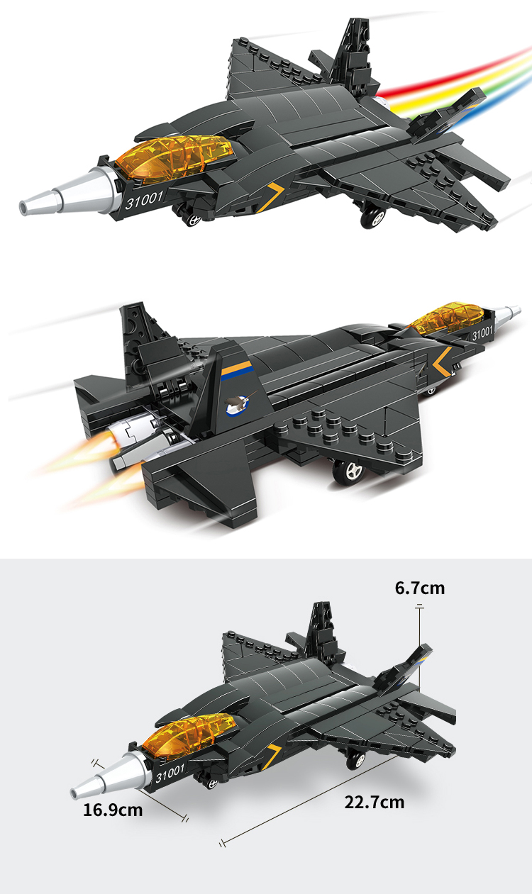 WOMA TOYS Compatible major brands bricks diy Air force Stealth fighter Helicopter model building blocks toys