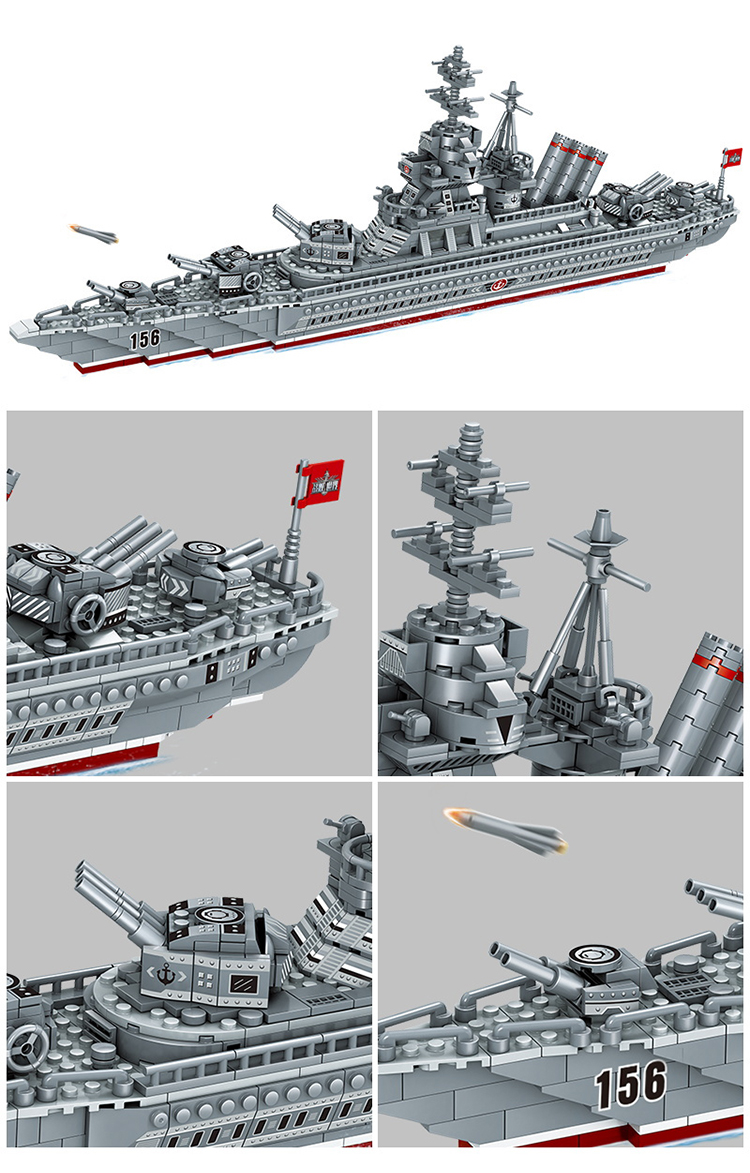 WOMA TOYS Made In China Hot Sale 1032pcs bricks Patrol War Fleet battle ships Building Blocks battleship juguetes hobbies