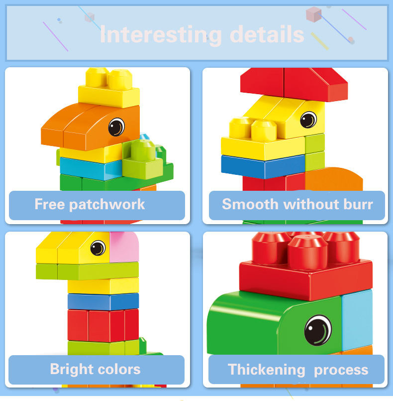 WOMA TOYS Kids Large Particle Building Block Puzzle Insert Parts  Children Construction Toy 2022 Wholesale  DIY Combined Bricks