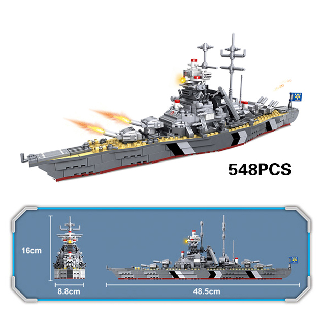 WOMA TOYS Walmart hot sale military battleship model War fleet ship battle ships Model educational building blocks