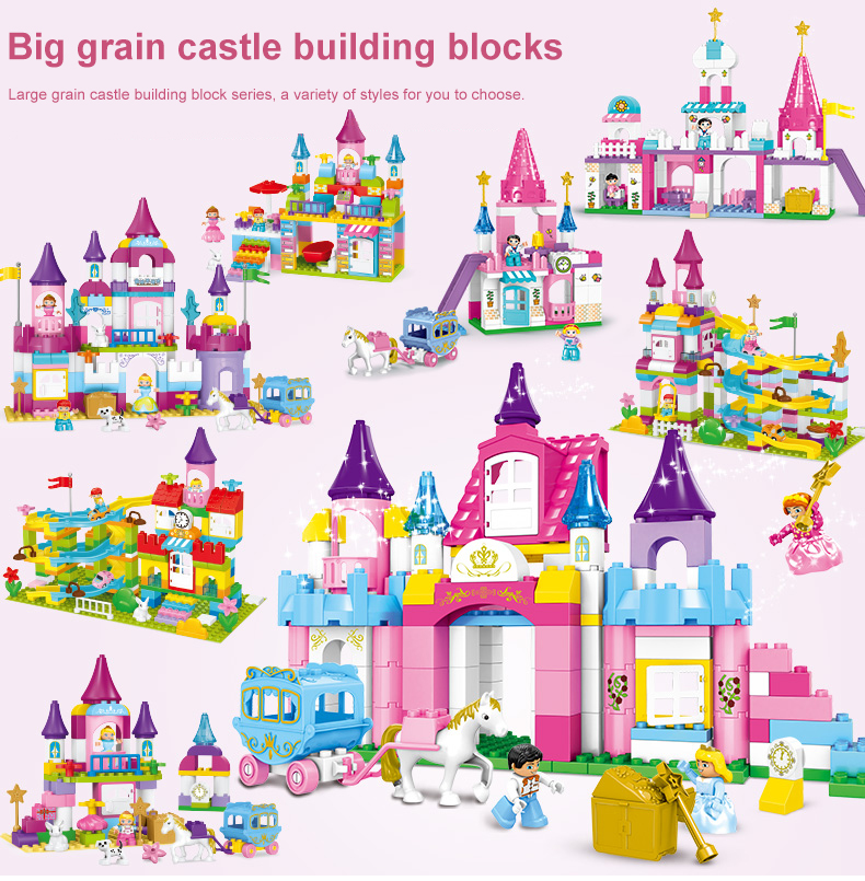 WOMA TOYS Wholesale OEM ODM Early Education Princess Prince Castle big bricks large building blocks Zabawka set