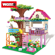 WOMA TOYS Wholesale Princess Prince Castle Model Building Blocks for Children Toys Gift carriage Garden Bricks oyuncak jouet
