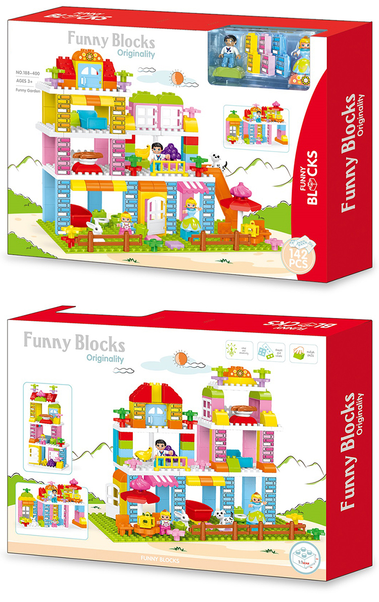 WOMA TOYS Shopee Hot Sale Home Decor Kids Garden Villa Big Brick Preschool Child Play House Mini Figures Building Block