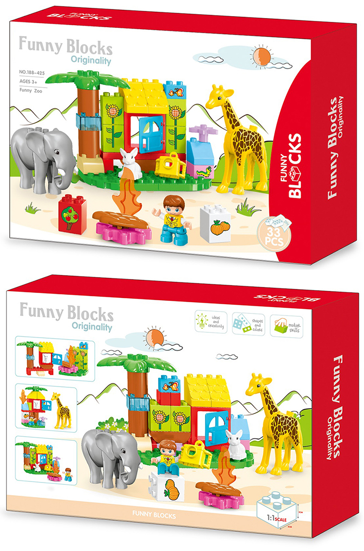 WOMA TOYS Wholesale OEM ODM MOC Toddler Baby Animal Elephant House Kids Play Game Big Building Block Brick Set