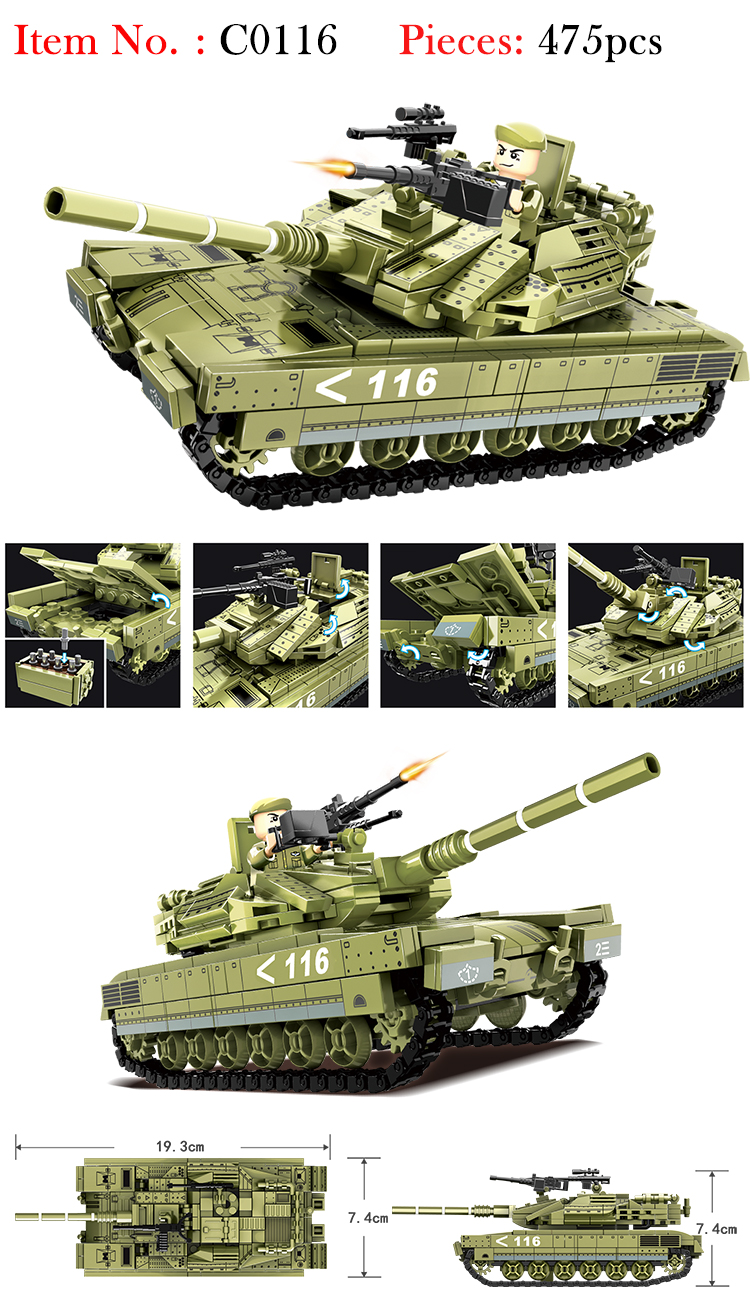 WOMA TOYS Wholesale eBay hot selling 2ww military tank model assemble toy in china small building blocks hobbies game
