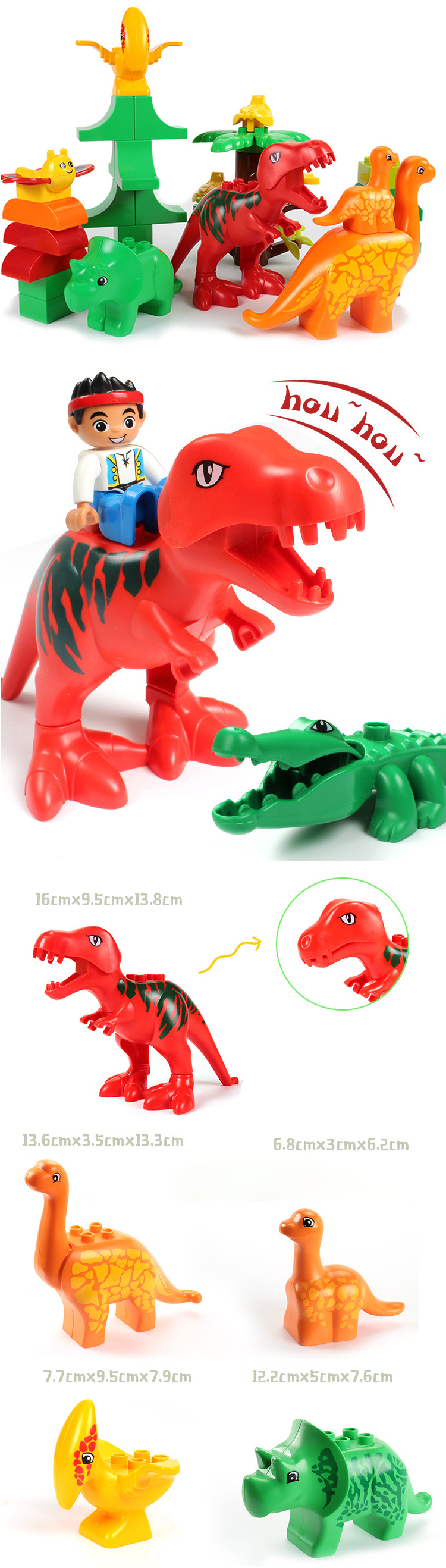 WOMA TOYS Compatible major brands bricks animal dinosaur building blocks for kids children age 3+