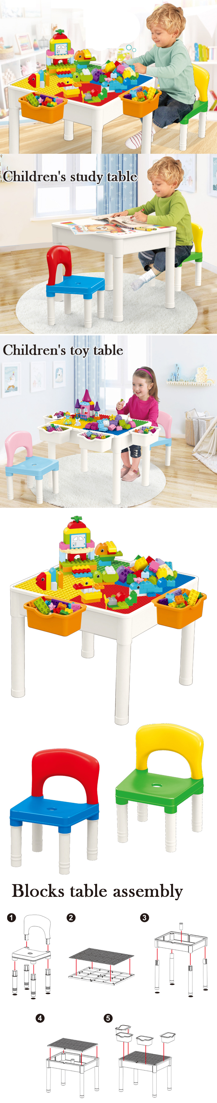 WOMA TOYS Wholesale OEM ODM Large Building Blocks Table Learning Big Brick Play Activity For Kids Creative Baby Educativos