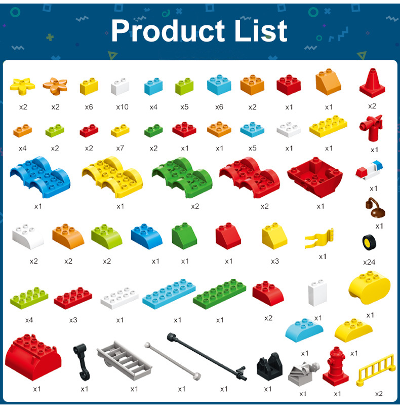 WOMA TOYS Wholesale Supplier Early Education Creativity Big Building Block Bricks Baby Car Puzzle Fire Truck Play House Game
