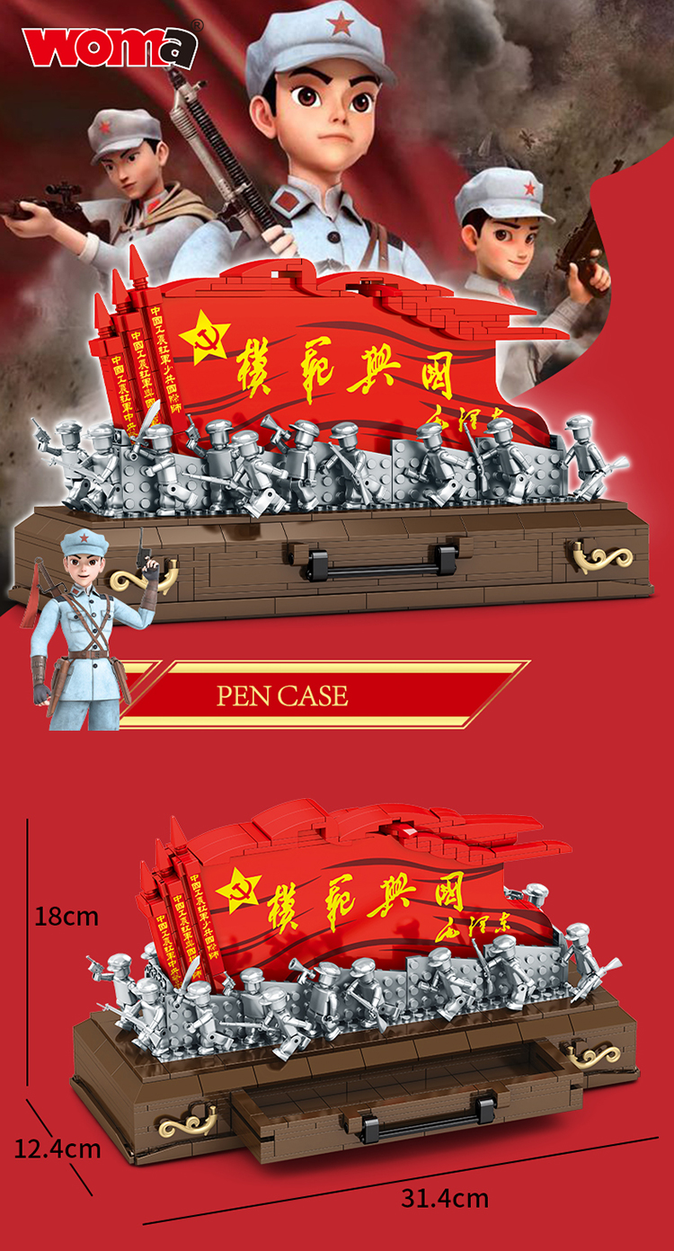 WOMA TOYS New Design Birthday Gifts China Soldier Action Mini Figures Pen Case Box Brick Building Blocks Juguetes Educativos