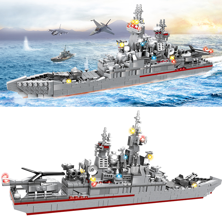 WOMA TOYS made In china military warship model battle ship Home Decor battleships building blocks educational bricks