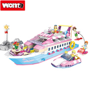 WOMA TOYS 4 in 1 city girl picnic Lunch rowing Sports Car blocks building toy set Christmas birthday gift oyuncak jouet