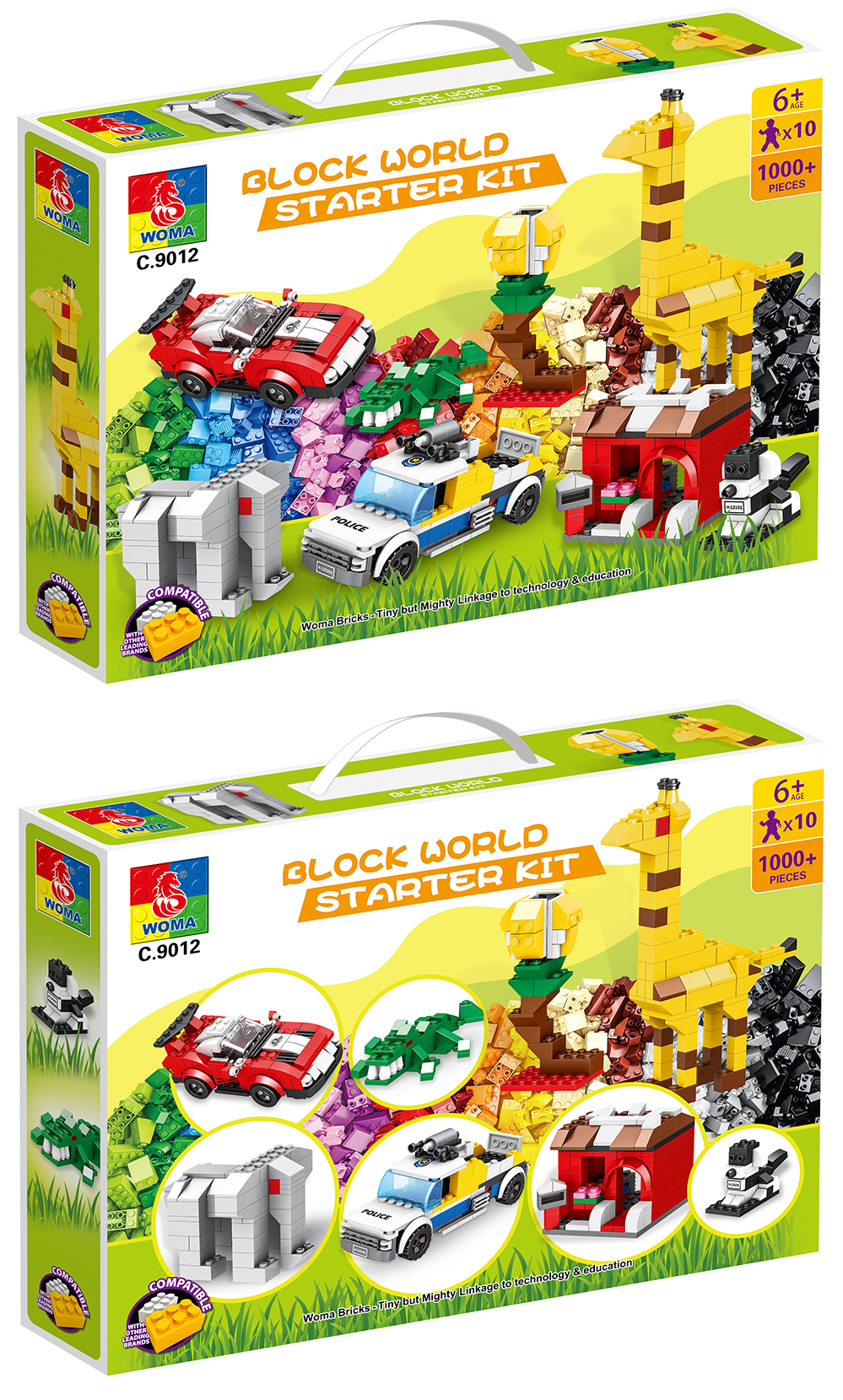 WOMA TOYS Wholesale OEM ODM Assemble Classic Colors 1000Pcs Building Block Bricks Kit Educational Diy Gifts Set Jouet