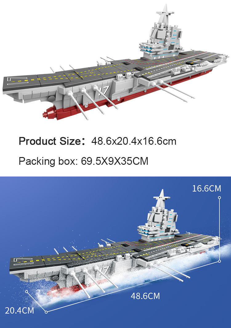 WOMA TOYS  OEM ODM 916Pcs bricks War fleet battle ships small building blocks aircraft carrier model set for adult jouet