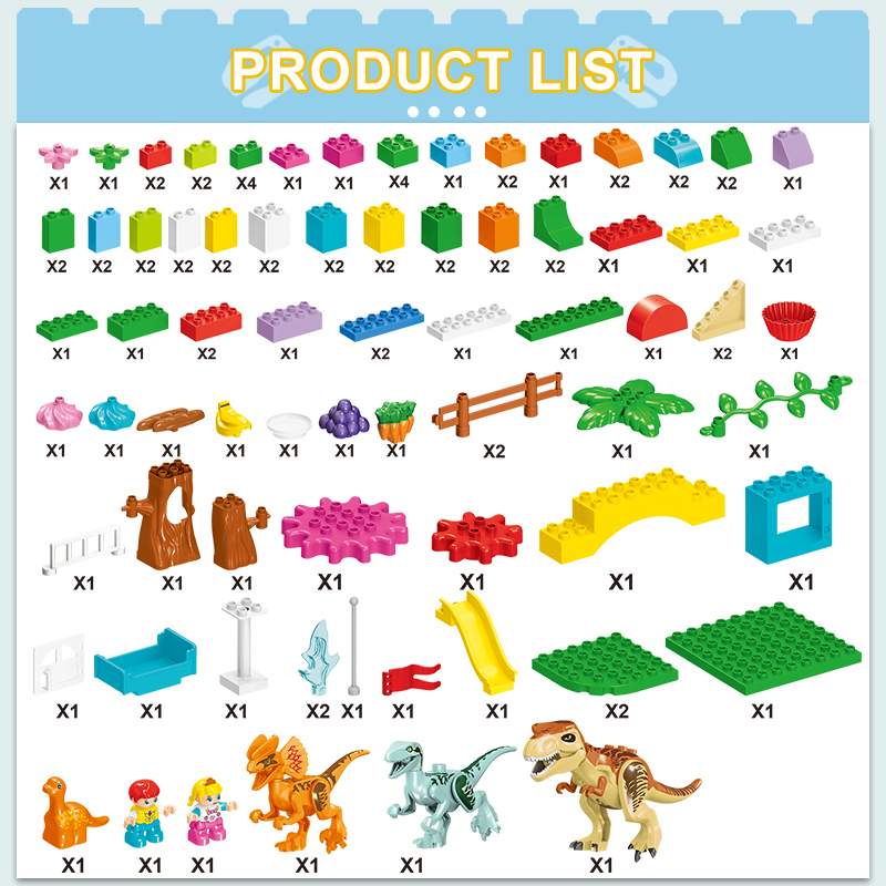 WOMA TOYS Compatible major brands Plastic Big Brick Dinosaur Building Blocks Children DIY Assembly Baby Toys