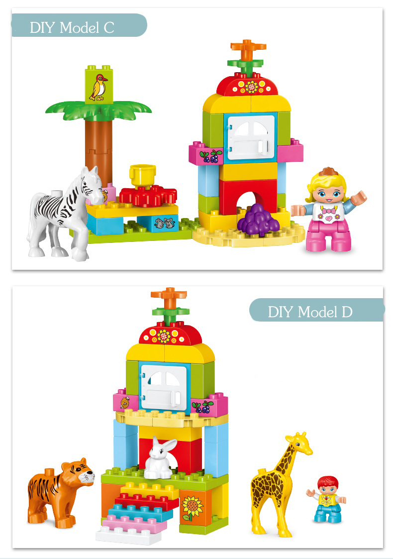 WOMA TOYS Wholesale Educational Big Large Building Blocks Children Assembling Big Bricks Interesting Zoo Spielzeug