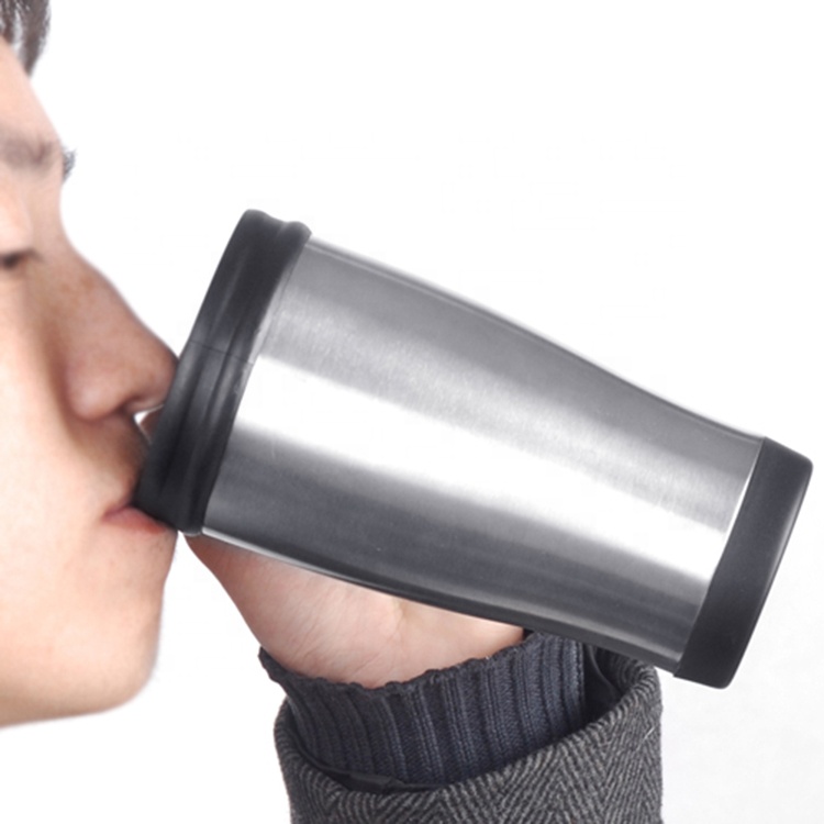 High Quality Double Wall Fresh PP Inner Stainless Steel Outer Thermal 400ml Travel Mugs