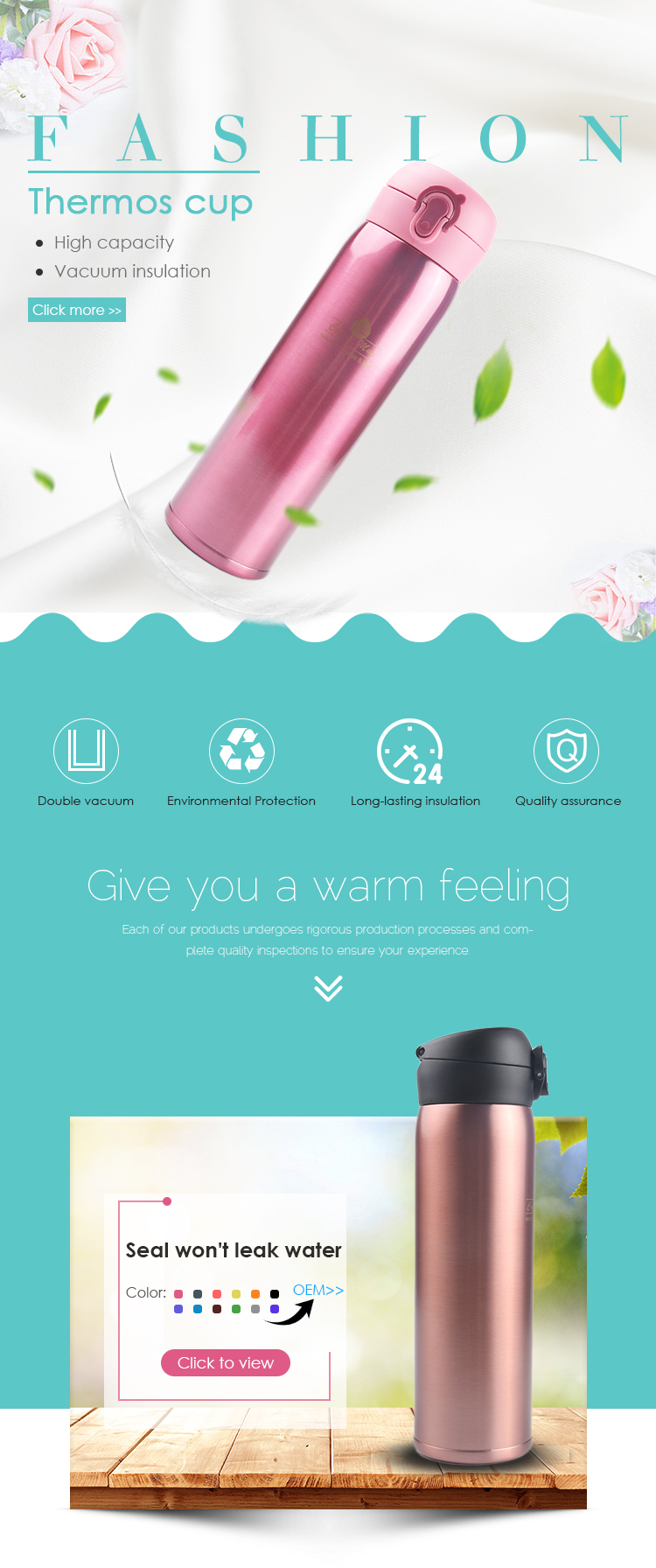 Vacuum Insulated Insulation Stainless Steel Hot Water Thermoflask Travel Thermos