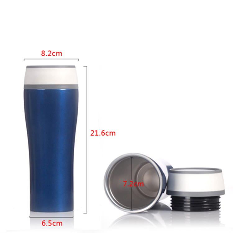 Drinkware Tumbler Stainless Steel Coffee Tea Double Wall Mug with 360 degree push button leakproof lid