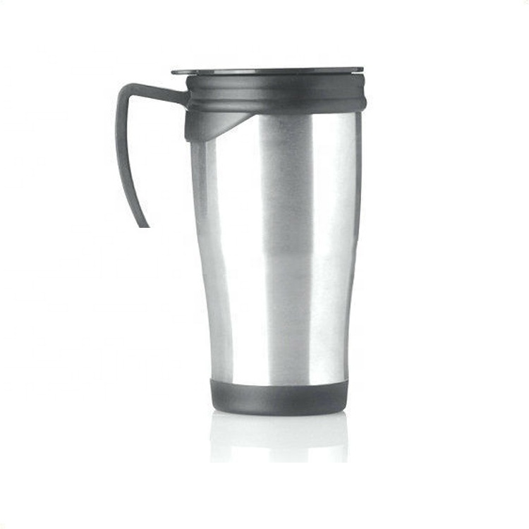 400ml High Quality PP Plastic Inner Stainless Steel Outer Custom Printed Travel Mug Thermos Mugs With Handle