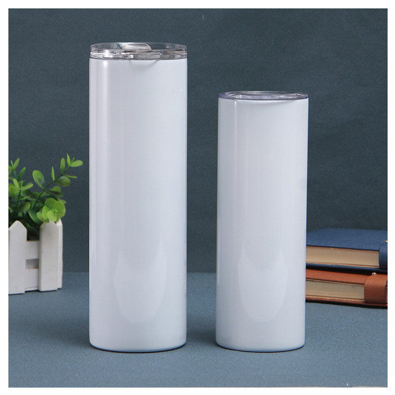 20 oz double wall stainless steel outdoor sport camping straight skinny sublimation tumblers